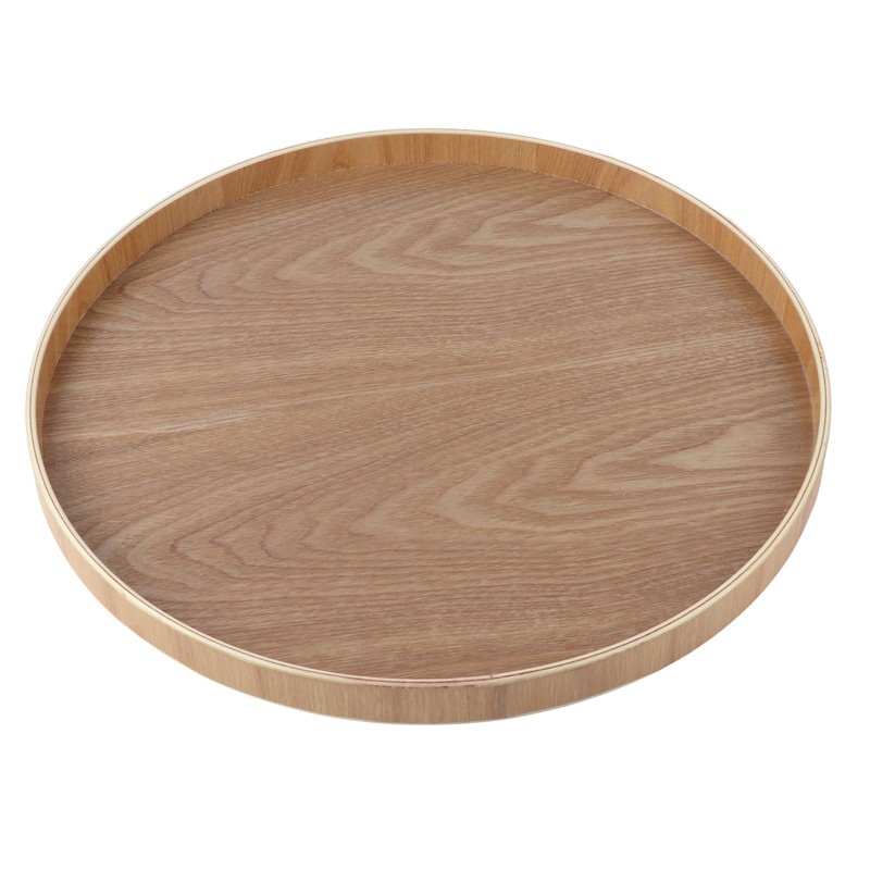 Round Shape Solid Wood Tea Coffee Snack Food Meals Serving