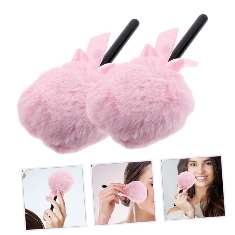 Minkissy 2sets Face Makeup Powder Puff Lollipop Design Makeup Setting