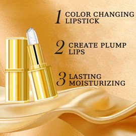 Wimode Transfer Proof Color Changing Gripstick, Silver Crystal Changing Grip for Women Girls Glossy Shine Lip Gloss Long Lasting Deep Moisturizer (02#)