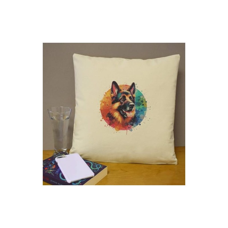 Azeeda 40cm x 40cm 'German Shepherd Dog' Canvas Cushion Cover