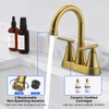 4 inch Brushed Gold Bathroom Sink Faucet with Pop-up Drain