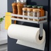 DELITON Gray Magnetic Paper Towel Holder, Magnet Spice Rack for