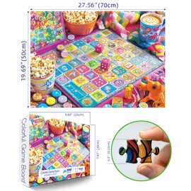 PuzzOne Jigsaw Puzzle for Adults 1000 Piece, Colorful Game Board Scene Puzzles for Family Decoration, Adults Fun, Party Game, Finished Size 27.5" x 19.7"