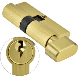 Sonew 65mm Copper Single Open Key Lock Cylinder, Modern Gold, Anti-theft, Home Use, Door Lock Replacement Parts