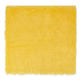 BENECREAT 15.75x15.75 Inch Faux Fur Fabric, Yellow Fur Fabric, Fur Ribbon Faux Mohair Fabric Fur Cloth for Cosplay Craft DIY Costumes Decoration