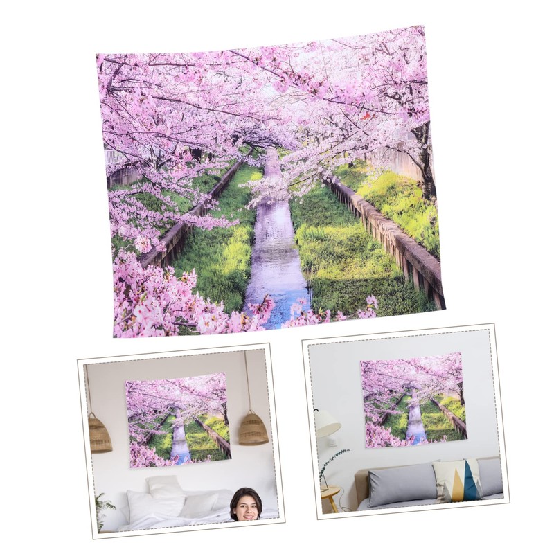 LABRIMP Cherry Blossom Decorative Hanging Tapestry Versatile Photo Background Cloth