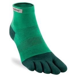 Injinji Trail Men's Separate Toe Half Socks, fern green, L