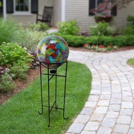 Alpine Corporation 24" Tall Indoor/Outdoor Metal Gazing Globe Display Stand