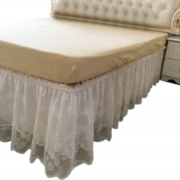 Adonis Pigou Wrap-Around Lace Bed Skirt Ruffled Bedskirt Dust Cover