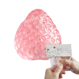 1 Pcs Strawberry Pinch Fun, Decompression Venting Toys, Vivid Strawberry Design, to Help Reduce Anxiety, Relieve Stress, Stress Reliever (Pink)