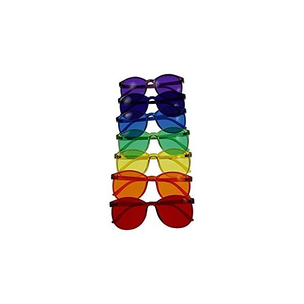 BioWaves Round Style Color Therapy Glasses Set of 7 Colored Sunglasses