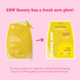 ESW Beauty Piña Colada Revitalizing Face Mask - Refreshing, Vegan Face Mask with Pineapple & Coconut Water for Glowing Skin