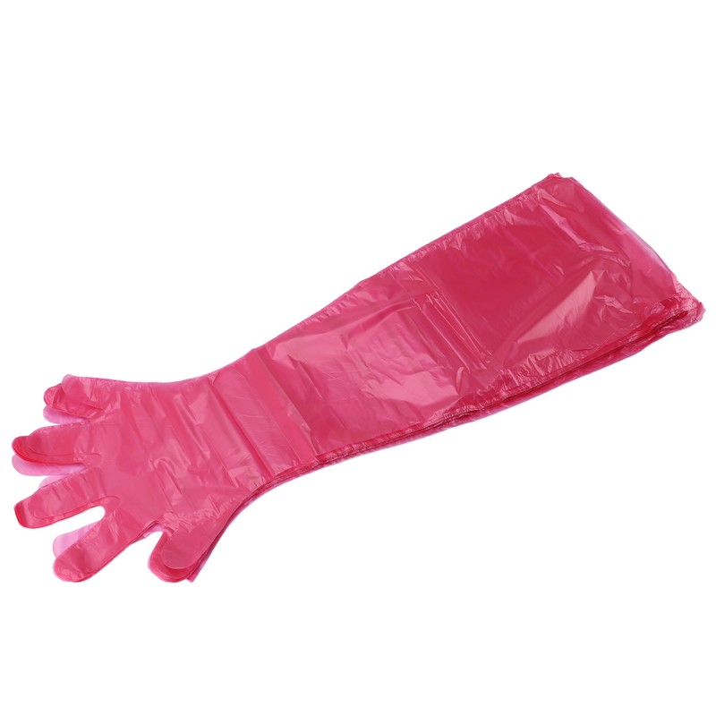 100Pcs Long Arm Disposable Plastic Gloves Safe Reliable Multipurpose Veterinary