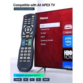 LD200RM Replace Remote Control for APEX LCD LED TV, Compatible with Apex Digital TV LE3212 LE3212D LE4012 LE4612 LE3242 LE3942 LE40B12LD3249 LD3288 LD3288T LD3288M LD4077 LE4077M LD4088 LD4688