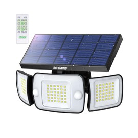 intelamp Solar Security Lights Motion Sensor LED Solar Lights Outdoor 6000mAh 1200ML Solar Powered Flood Lights Outside IP65 Waterproof,270° Wide Illumination,3 Lighting Modes with Remote Control