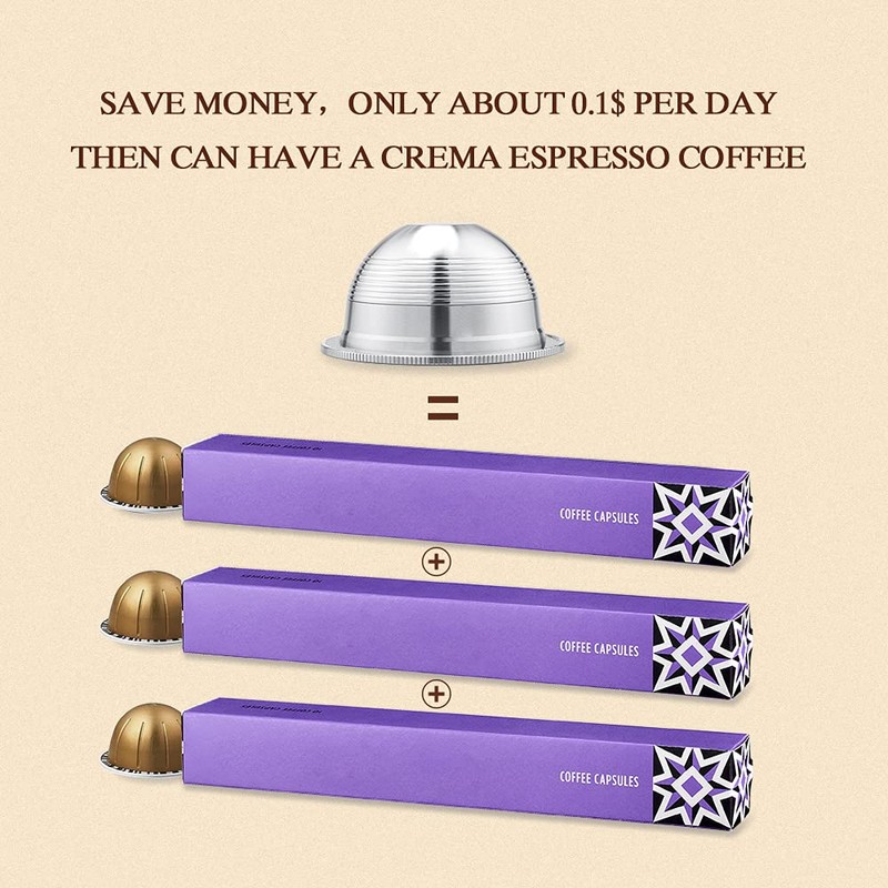 RECAFIMIL Coffee Capsule, Reusable Vertuoline Coffee Pods Refillable Vertuo Capsule