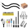 24pcs Flexible Drill Bit Extension Set, 105°Right Angle Drill Attachmen,