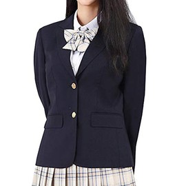 Blazer, School, Blazer, Girls, JK Uniform, High School Uniform, Formal Suit, High School Student, Graduation Ceremony, Entrance Ceremony (Navy, L)