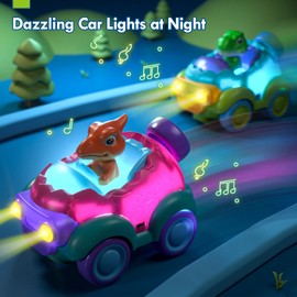 Lehoo Castle 2 Pack Dinosaur Toys for Kids 3-5, Rechargeable Remote Control Car for Toddler Boy, Toys for Ages 2-4 with Lights & Music, 2 Year Old Girl Birthday Gift