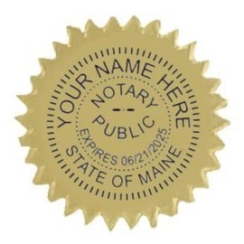 Maine Notary Gold Foil Stickers - Customize with Your Notary Information