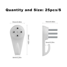 SAVITA 25pcs Concrete Wall Hooks, Invisible Nail Hangers No Damage Wall Picture Hangers Drywall Picture Hooks Non Trace Hanging Hooks Photo Frame Hangers (3cm, White)