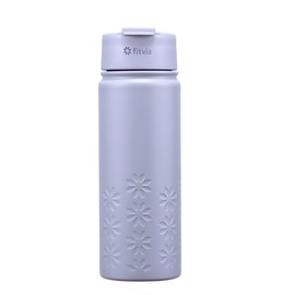 fitvia Thermos Flask "Purple" 500 ml Stainless Steel, Integrated Tea Strainer, Heat and Cold Function, Water Carafe