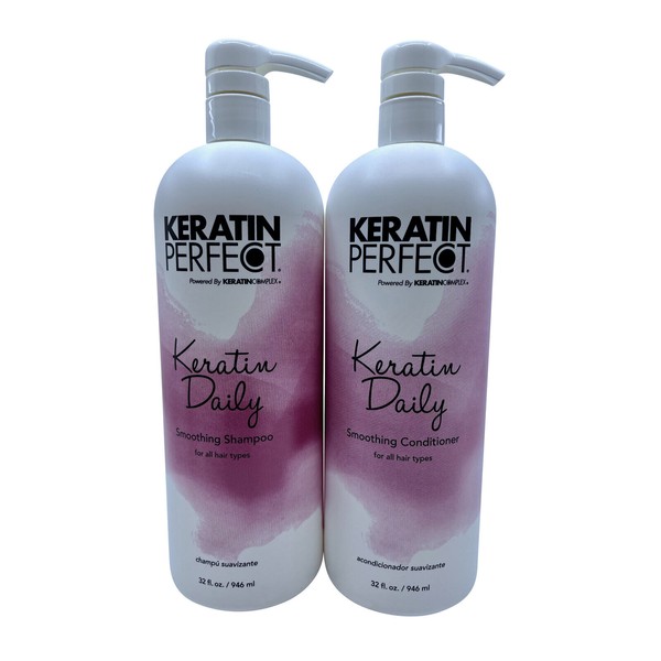 Keratin Perfect Keratin Daily Smoothing Shampoo & Conditioner All Types 32 OZ