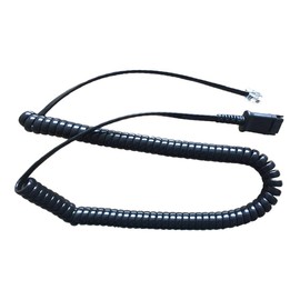 QD to RJ9 Modular Plug Coil Cable Direct Connect Phone Quick Disconnect QD Cable to RJ9 Plug Adapter Cable