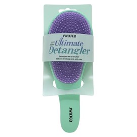 Swissco Soft Touch Ultimate Detangler Colorblock Hair Brush for Natural, Curly, Wet or Dry Hair (Mint Green Purple Colorblock)