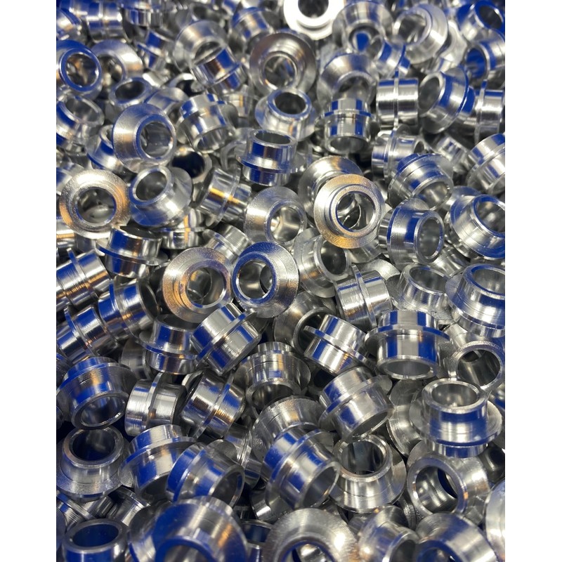 Team Dogz 10mm Scooter Wheel Bearing Spacers (Pair) - Silver