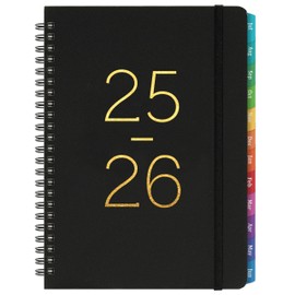 2025-2026 Planner - 2025-2026 Weekly Monthly Planner from Jul. 2025 - Jun. 2026, Academic Planners with Tabs, Inner Pocket, 6.4'' x 8.5'', Black