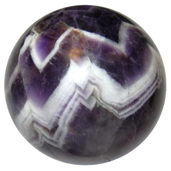 Satin Crystals Amethyst Sphere Angel Wing Chevron Crystal Ball 2.75-3.0 Inches