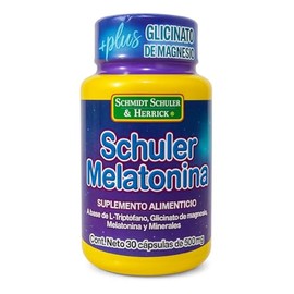 SCHULER | Melatonina 500mg | 30 Cápsulas | Con L-Triptófano | Glicinato de Magnesio | Hierro | Regulación del Sueño | Relajación Natural | No Genera Dependencia