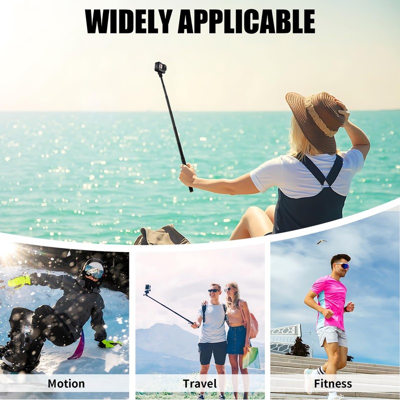 150 cm Invisible Selfie Stick Alluminio, 7 aste Action Camera
