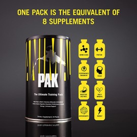 Universal Nutrition ANIMAL Pak Multivitamin Complex for Training with Vitamins, Minerals, L-Carnitine & Amino Acids, Enzymes Support Nutrient Supply & Immune System, 44 Units