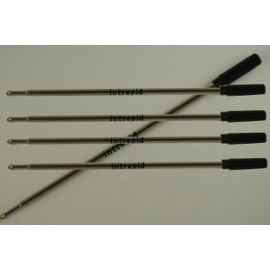 5 Quality Intrepid Medium Black Ballpoint Refills for All Cross Ballpoint Pens (Bulk Pack)