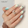 Spring Floral Press On Nails, Sage Green and Pink, Daisy