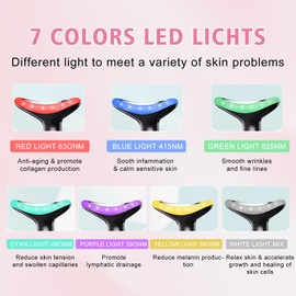 Facial and Neck Massager, Womens Skin Care Face and Neck Massager for Skin Rejuvenation- Lifting- Toning- Glow Boost-7 Colors