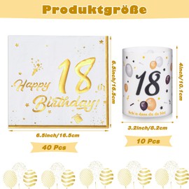 Comkrivy 40 Pcs Napkin and Birthday Lantern Table Decoration for 18 Year Birthday