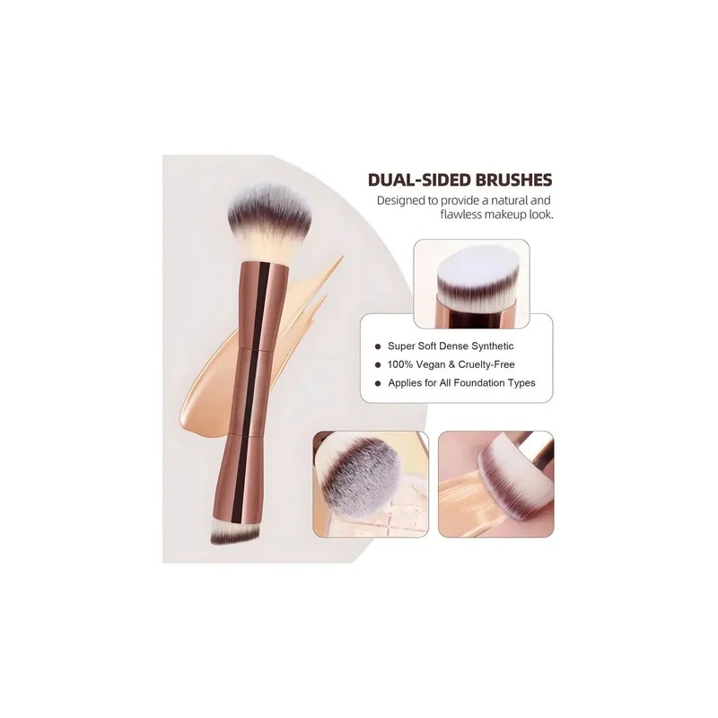 Set 7 Brochas Maquillaje Profesional Alto Nivel Color Marrón