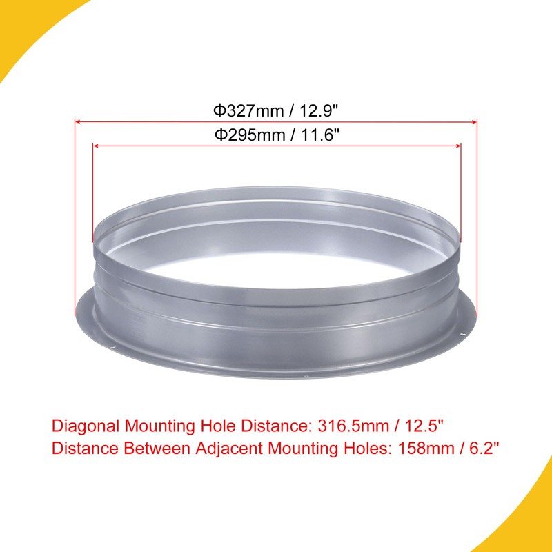 WorkBless Metal Exhaust Flange 12" Straight Pipe Connector for HVAC