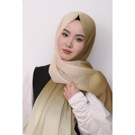 Febfim Muslim Women Gradient Chiffon Hijab Scarf Lady Daily Fashion Wrap Shawl (Gradient 5)