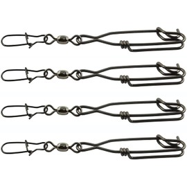 JSHANMEI 5pcs/10pcs Long Line Fishing Tuna Clips 5.1inch Stainless Steel Clip Branch Hangers with Crane Swivel Duo Lock Snaps