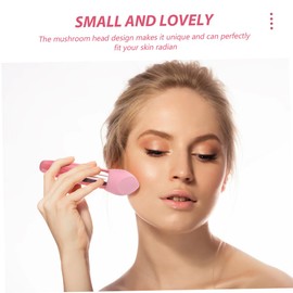 BIUDECO 2sets Convenient Makeup Sponges with Handles for Effortless Application Washable Beauty Supplies for Girls Pink and Purple Total