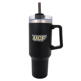 Desert Cactus UCF University of Central Florida Knights Large Insulated Stainless Steel Handle Lid Straw Reusable Double Walled Cup Hot Cold Drinkware Laser Etched (40oz Ounce Rally Tumbler Design C)