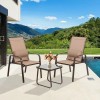 COSTWAY 3PCS Patio Outdoor Furniture Bistro Conversation Set With Adjustable
