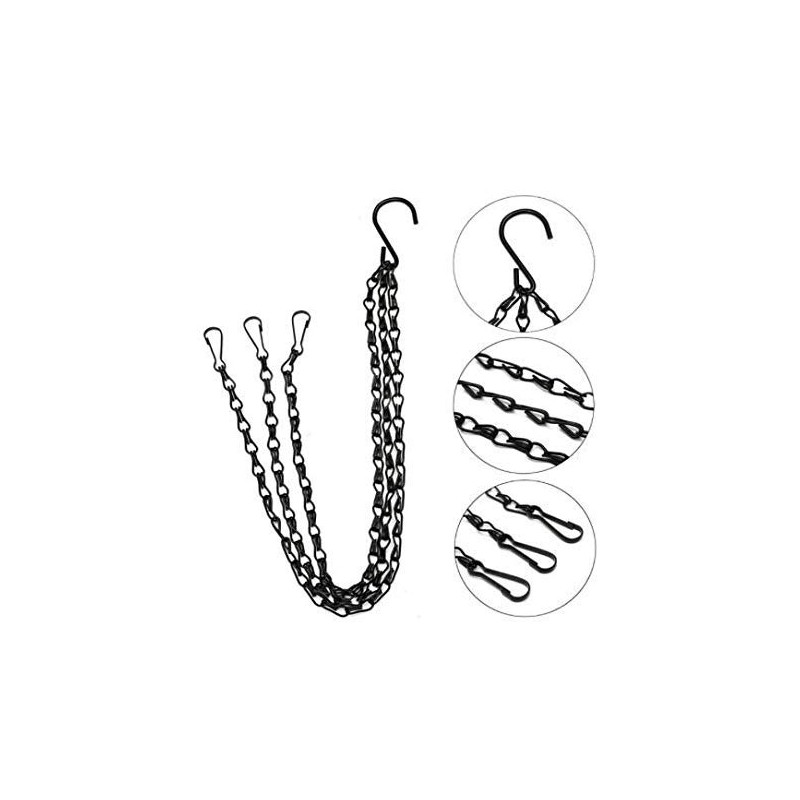Set of 2 Black Iron Chain Plant Holders! Perfect for