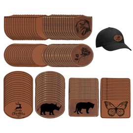 120 Stück Blanko-Leder-Patches für Hüte, Kunstleder-Patches mit Klebstoff, Blanko-Flicken zum Sticken, Nähen, Kleidung, Jacken, Rucksäcke