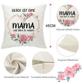 Sunia Mum, Cushion Covers 45 x 45 cm, Decorative Cushion with Pockets, Mother's Day Gifts for Mum, Birthday Gift for Mum, Best Mum Gift