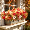 Fall Flowers, 4Pcs UV Resistant Artificial Outdoor Petunias for Decor